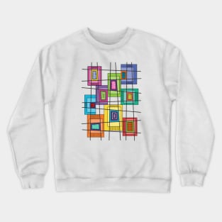 Colorful Abstract Midcentury Vibes Crewneck Sweatshirt